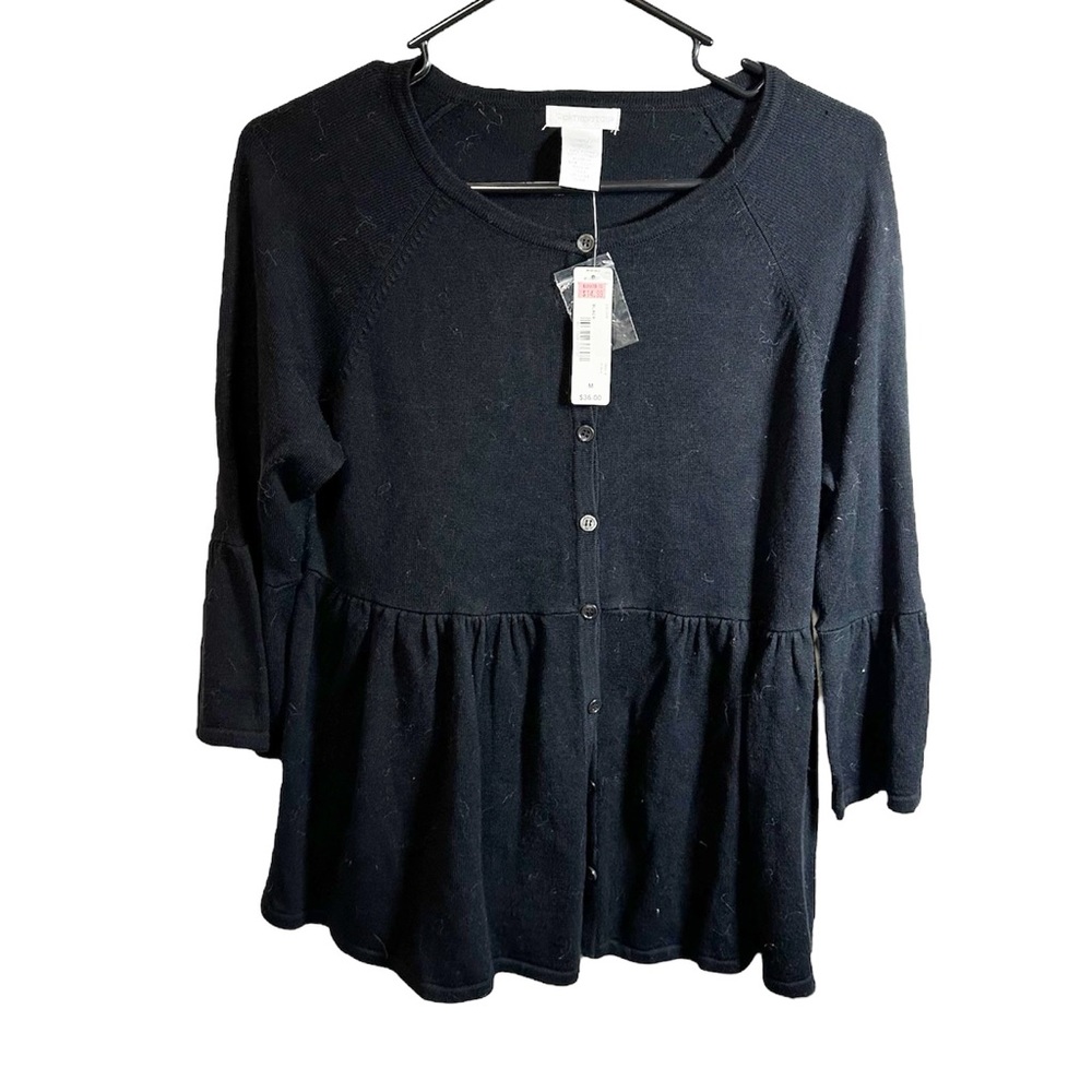 NWT Worthington Black Cardigan Sweater Jacket Size Medium